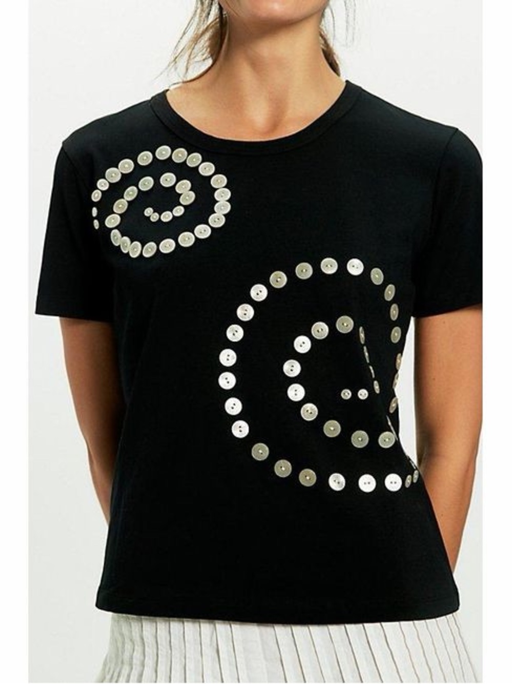 100% cotton free people ragabond studio button detail tee